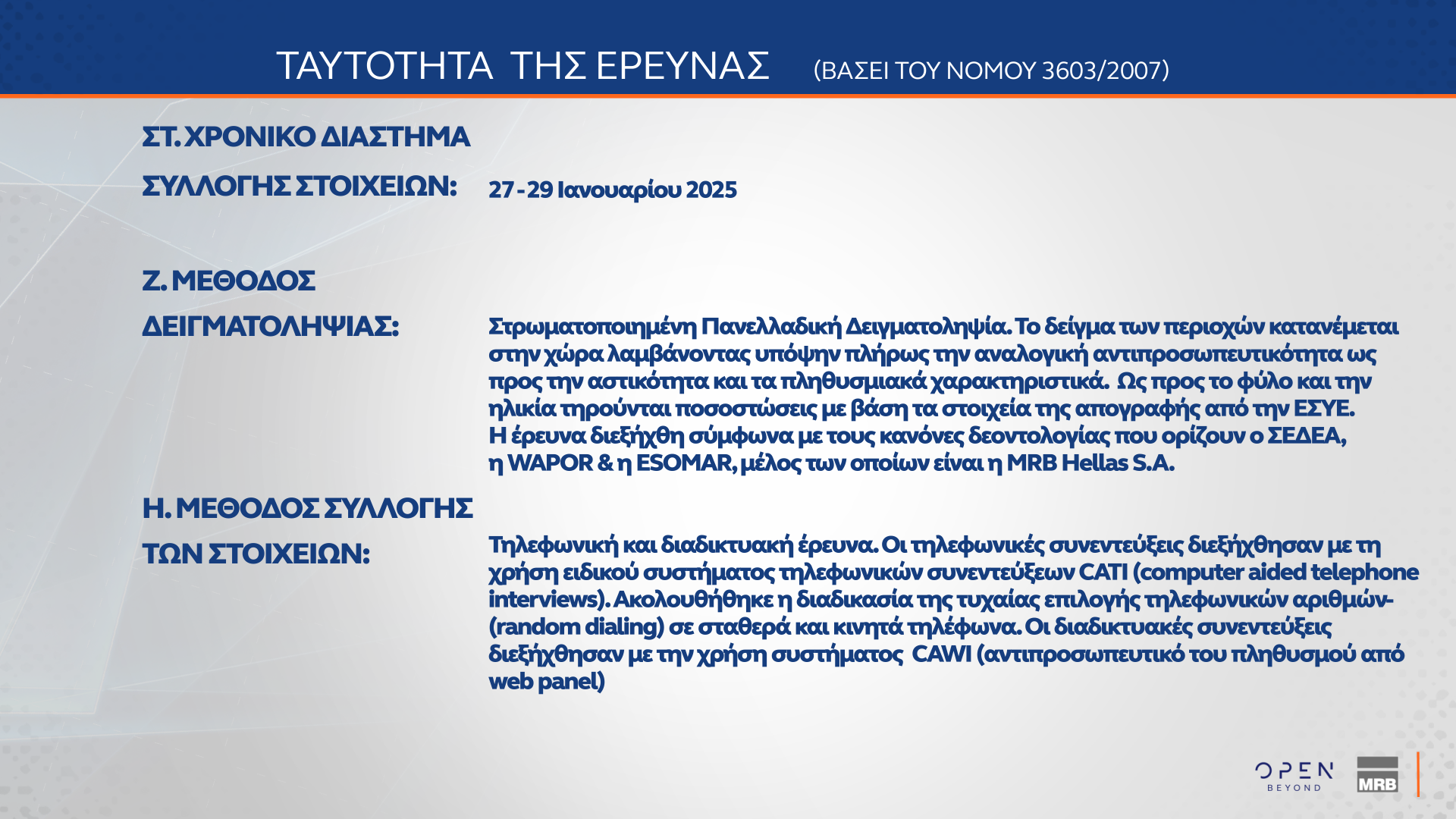 Δημοσκόπηση MRB - 31/01/2025 - Β μέρος